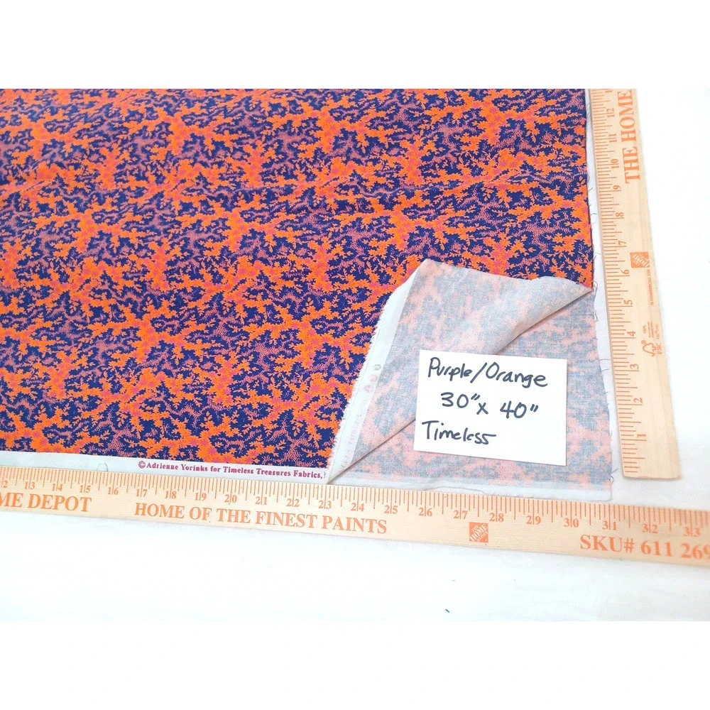 Orange Purple Adria Adrienne Yorinks Timeless Cotton Fabric 1 Pc 30
